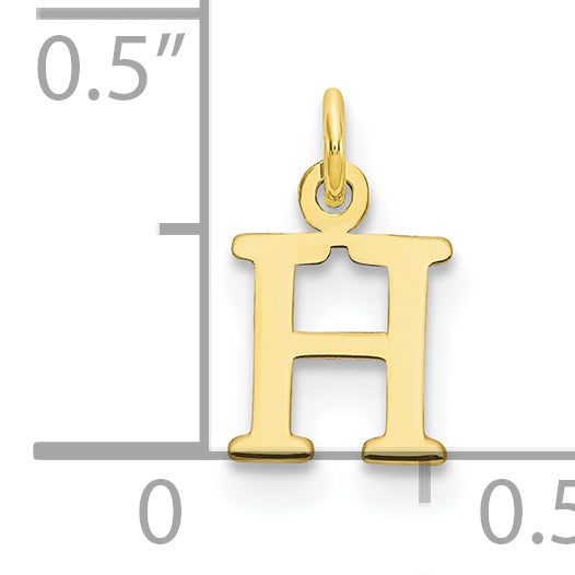 10K Yellow Gold 10Ky Cutout Letter H Initial Charm