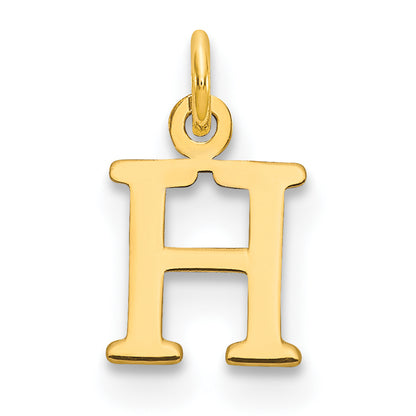 10K Yellow Gold 10Ky Cutout Letter H Initial Charm