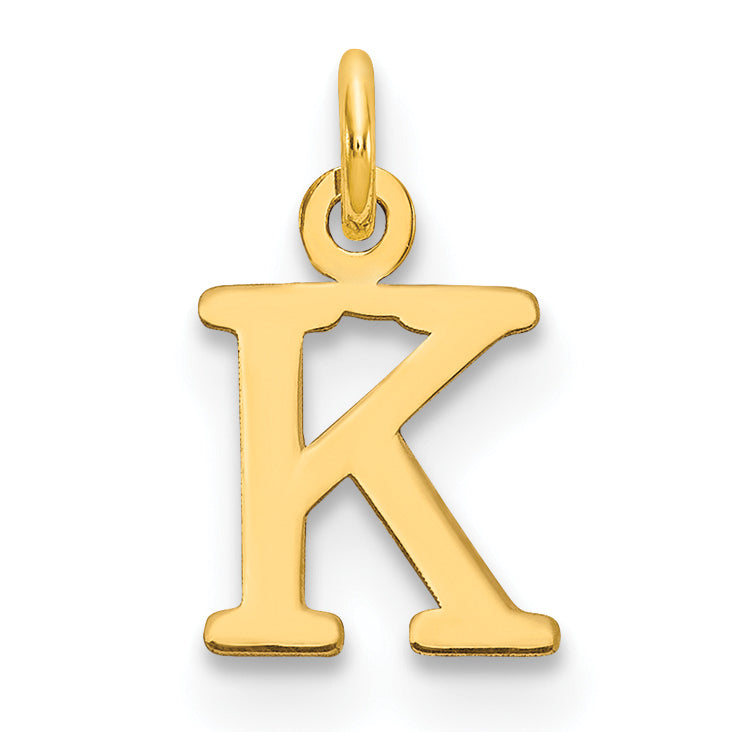 10K Yellow Gold 10Ky Cutout Letter K Initial Charm