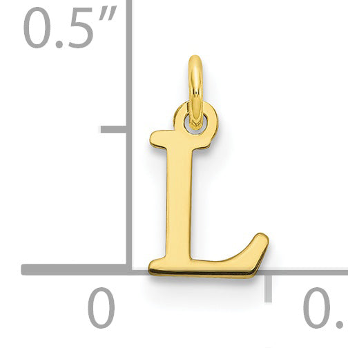 10K Yellow Gold 10Ky Cutout Letter L Initial Charm