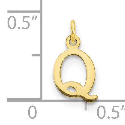 10K Yellow Gold 10Ky Cutout Letter Q Initial Charm