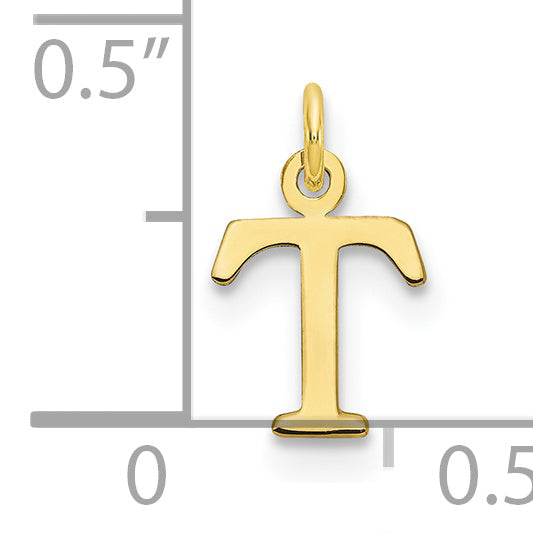 10K Yellow Gold 10Ky Cutout Letter T Initial Charm