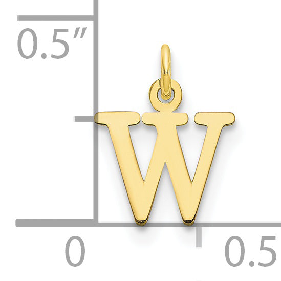 10K Yellow Gold 10Ky Cutout Letter W Initial Charm