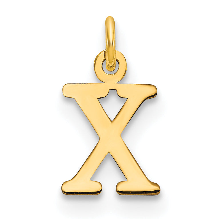 10K Yellow Gold 10Ky Cutout Letter X Initial Charm