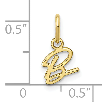 10K Yellow Gold 10Ky Upper Case Letter B Initial Charm
