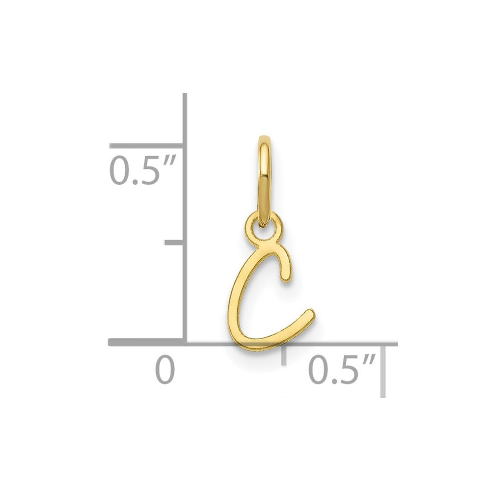 10K Yellow Gold 10Ky Upper Case Letter C Initial Charm