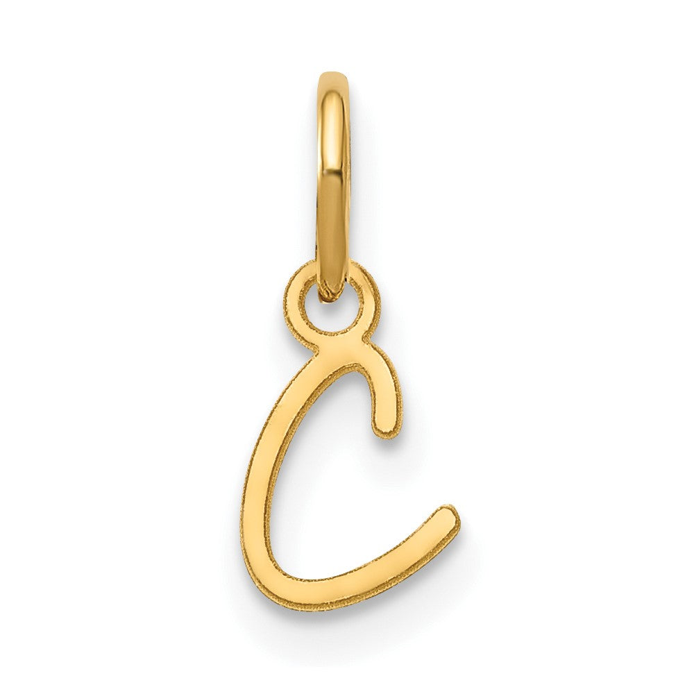10K Yellow Gold 10Ky Upper Case Letter C Initial Charm