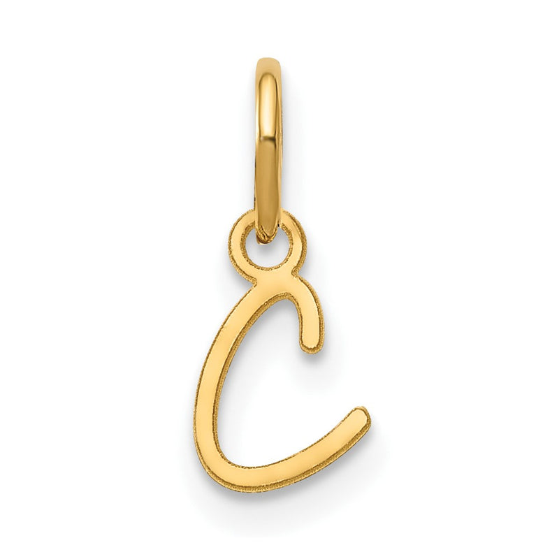 10K Yellow Gold 10Ky Upper Case Letter C Initial Charm