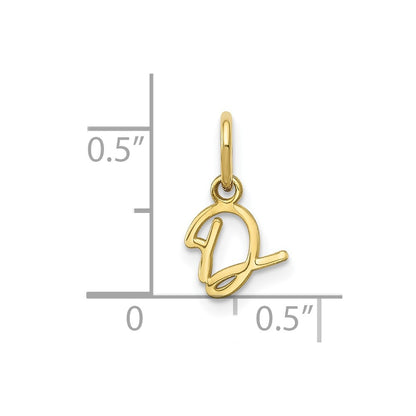 10K Yellow Gold 10Ky Upper Case Letter D Initial Charm