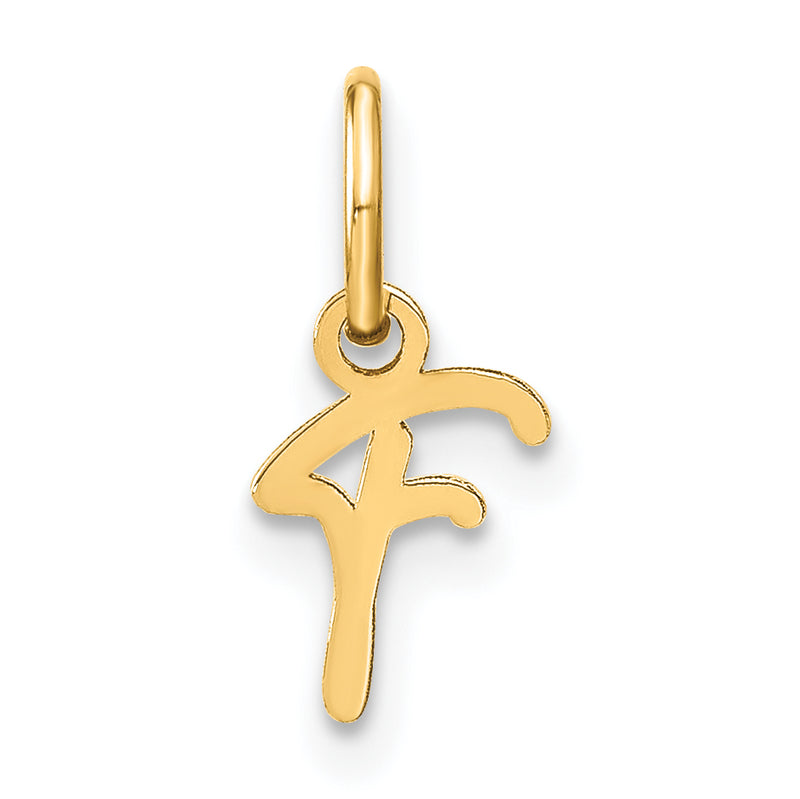 10K Yellow Gold 10Ky Upper Case Letter F Initial Charm