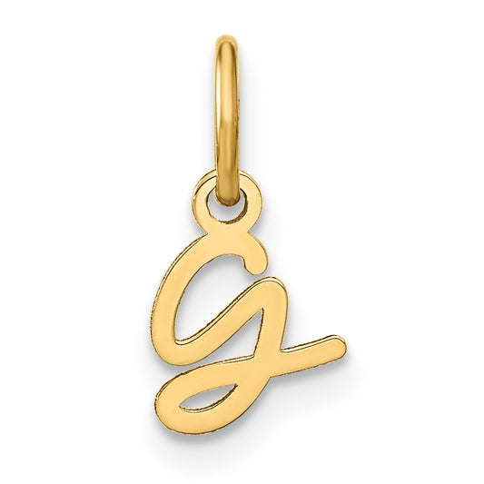 10K Yellow Gold 10Ky Upper Case Letter G Initial Charm