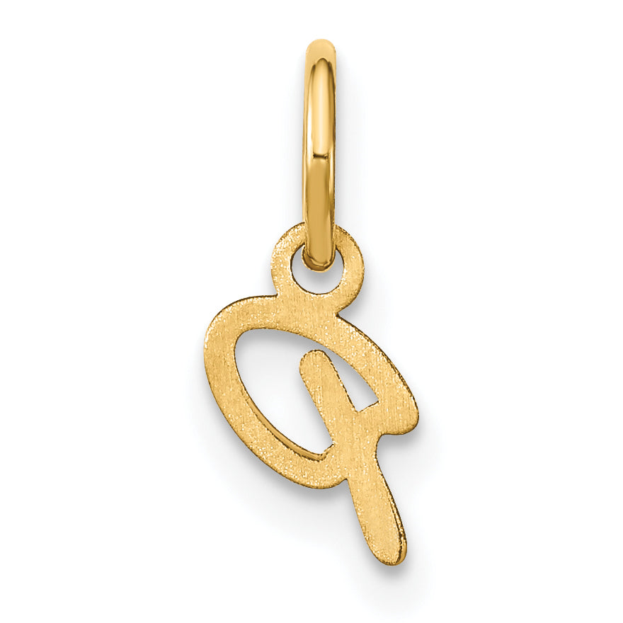 10K Yellow Gold 10Ky Upper Case Letter P Initial Charm