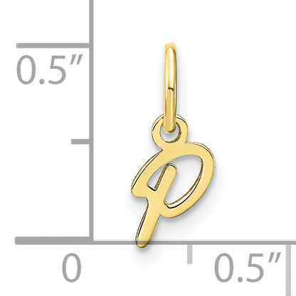 10K Yellow Gold 10Ky Upper Case Letter P Initial Charm