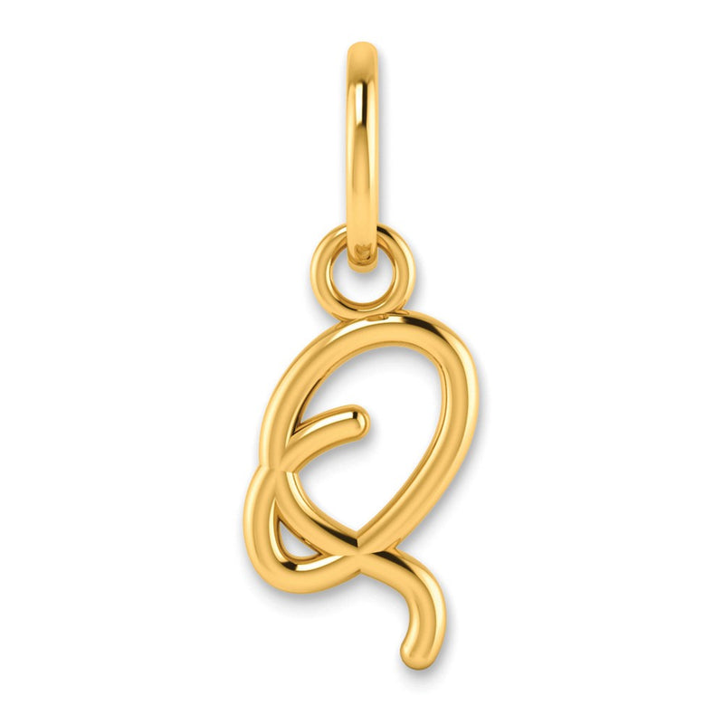10K Yellow Gold 10Ky Upper Case Letter Q Initial Charm