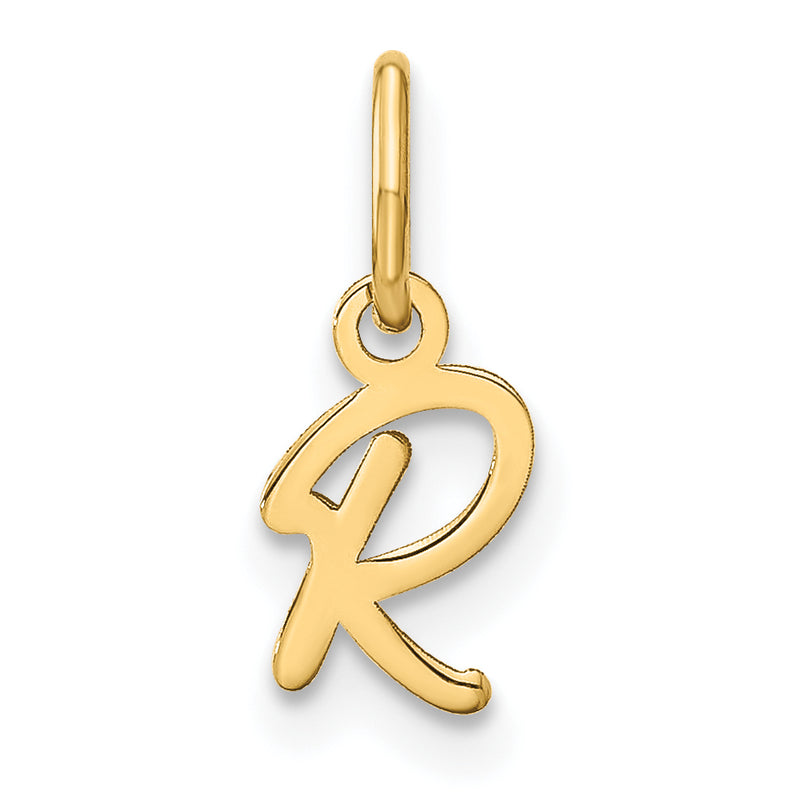 10K Yellow Gold 10Ky Upper Case Letter R Initial Charm