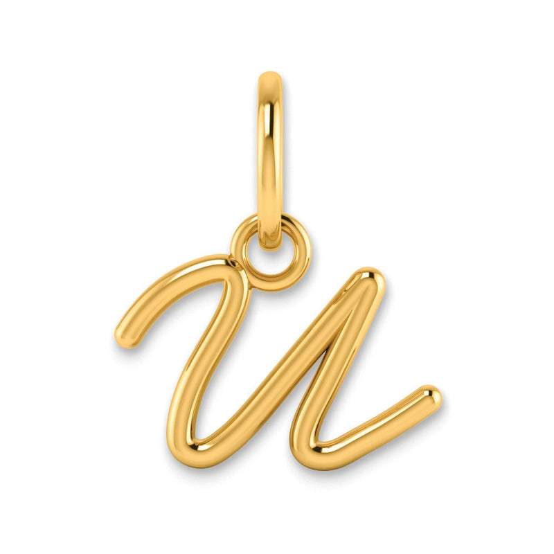10K Yellow Gold 10Ky Upper Case Letter U Initial Charm