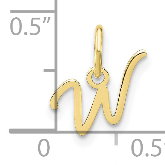 10K Yellow Gold 10Ky Upper Case Letter W Initial Charm