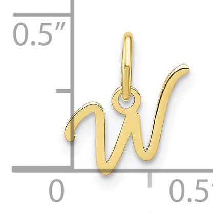 10K Yellow Gold 10Ky Upper Case Letter W Initial Charm