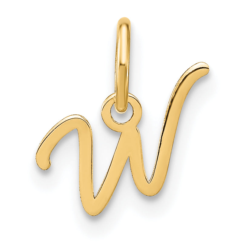 10K Yellow Gold 10Ky Upper Case Letter W Initial Charm