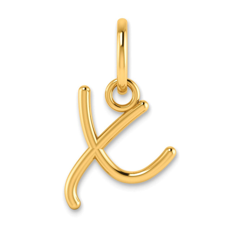 10K Yellow Gold 10Ky Upper Case Letter X Initial Charm