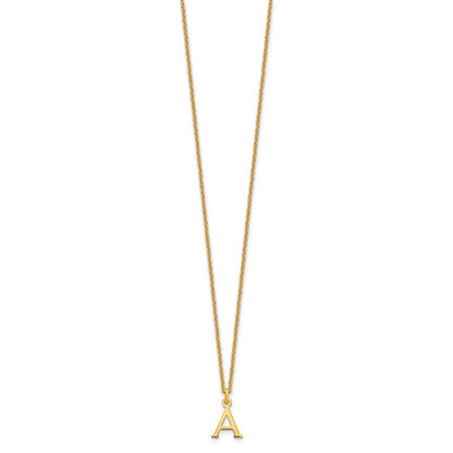 10K Yellow Gold 10Ky Cutout Letter A Initial Necklace