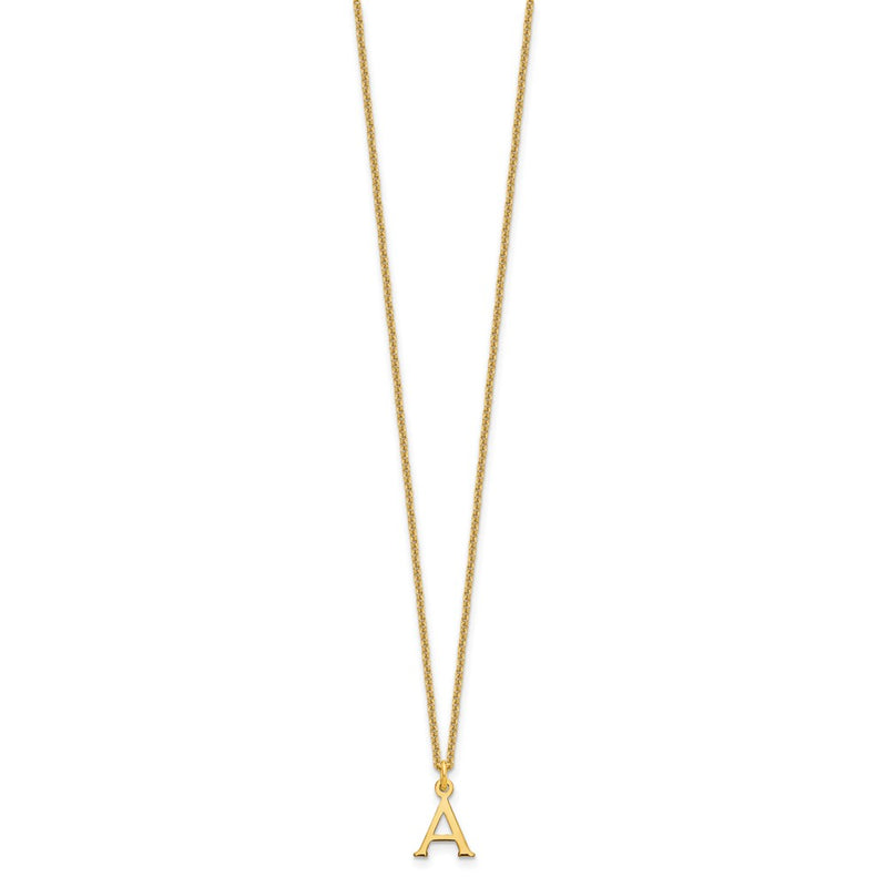 10K Yellow Gold 10Ky Cutout Letter A Initial Necklace