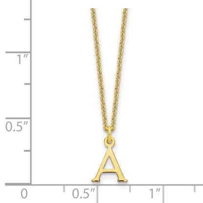 10K Yellow Gold 10Ky Cutout Letter A Initial Necklace
