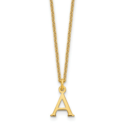10K Yellow Gold 10Ky Cutout Letter A Initial Necklace