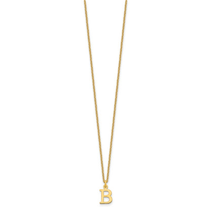 10K Yellow Gold 10Ky Cutout Letter B Initial Necklace