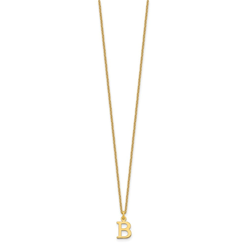 10K Yellow Gold 10Ky Cutout Letter B Initial Necklace