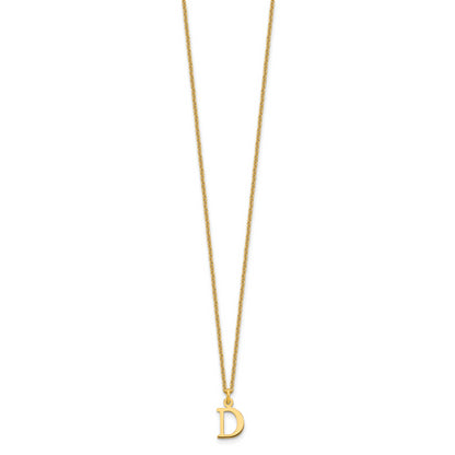 10K Yellow Gold 10Ky Cutout Letter D Initial Necklace