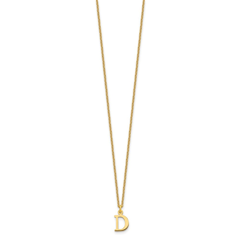 10K Yellow Gold 10Ky Cutout Letter D Initial Necklace