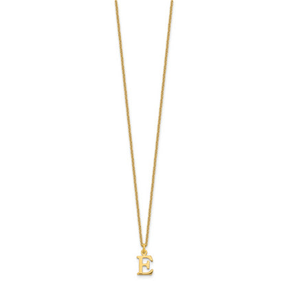 10K Yellow Gold 10Ky Cutout Letter E Initial Necklace