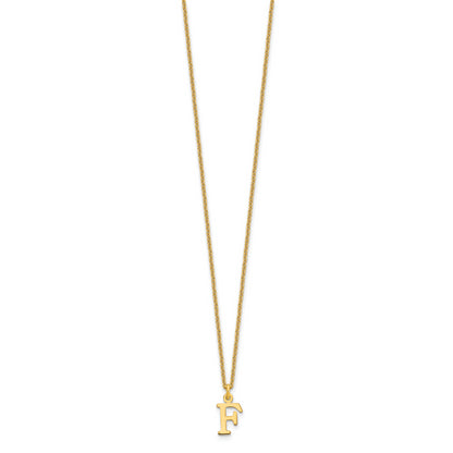 10K Yellow Gold 10Ky Cutout Letter F Initial Necklace