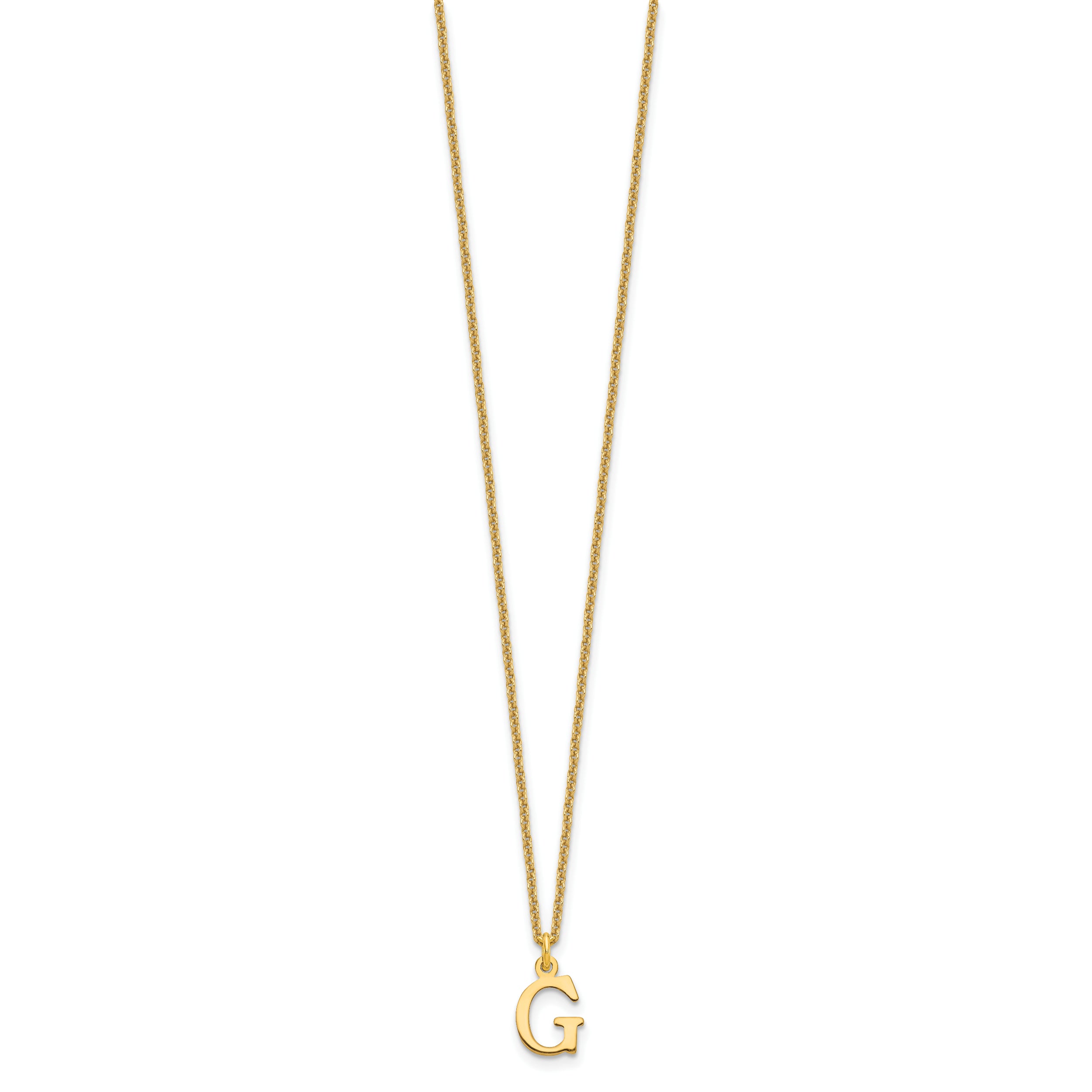 10K Yellow Gold 10Ky Cutout Letter G Initial Necklace