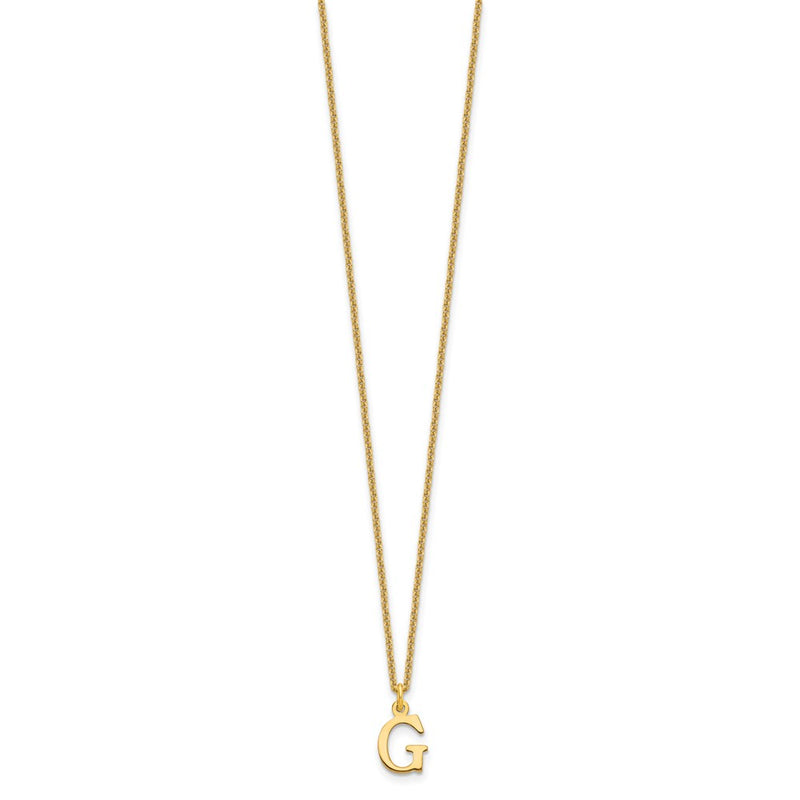 10K Yellow Gold 10Ky Cutout Letter G Initial Necklace