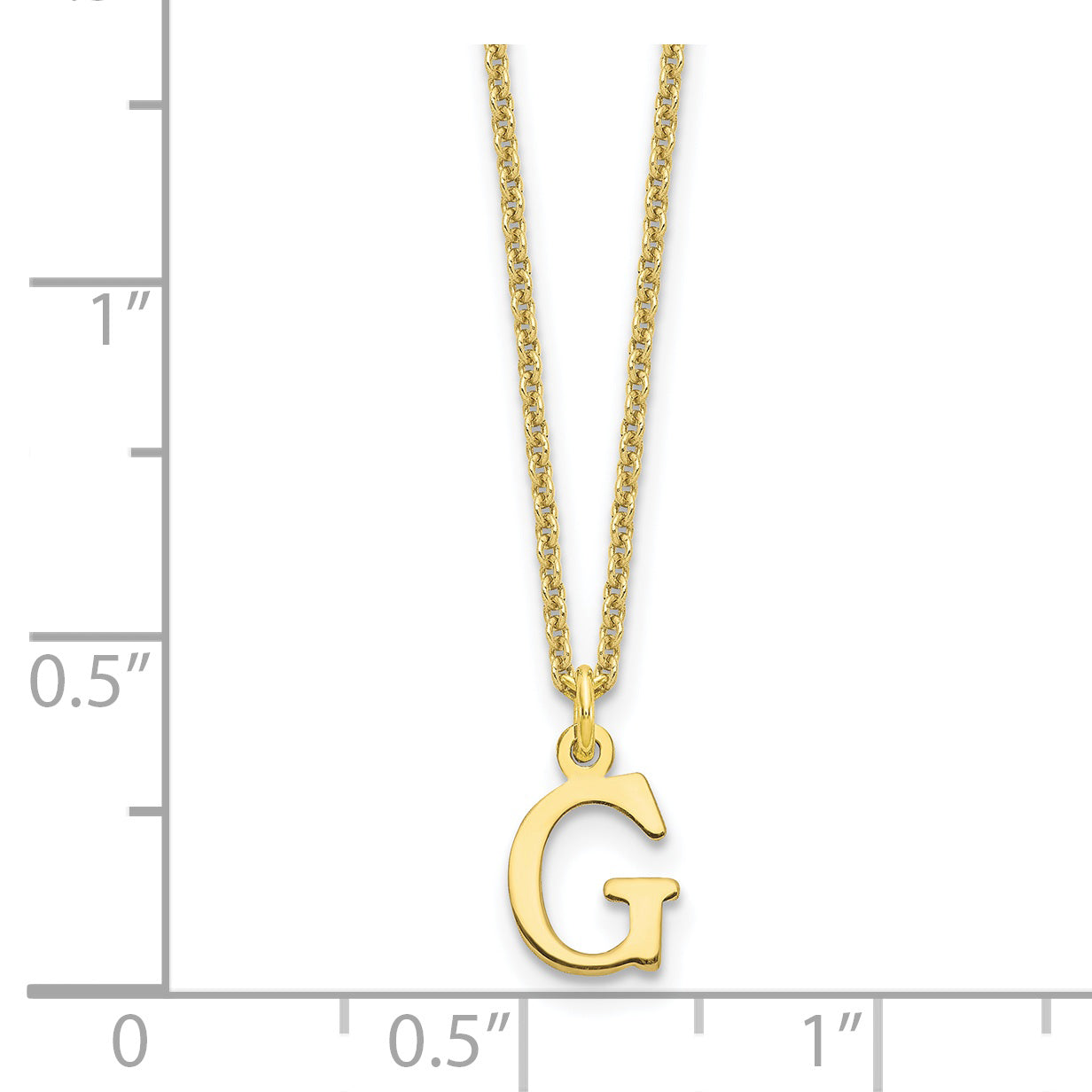 10K Yellow Gold 10Ky Cutout Letter G Initial Necklace