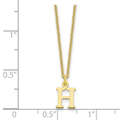 10K Yellow Gold 10Ky Cutout Letter H Initial Necklace