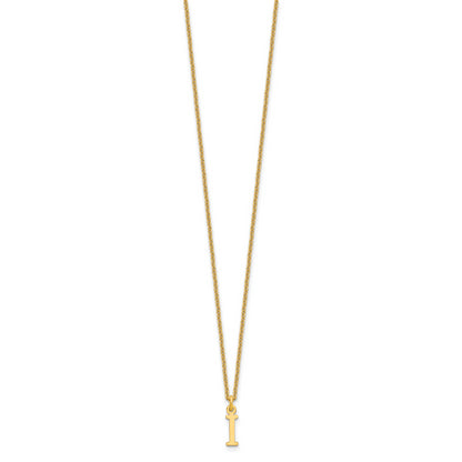 10K Yellow Gold 10Ky Cutout Letter I Initial Necklace