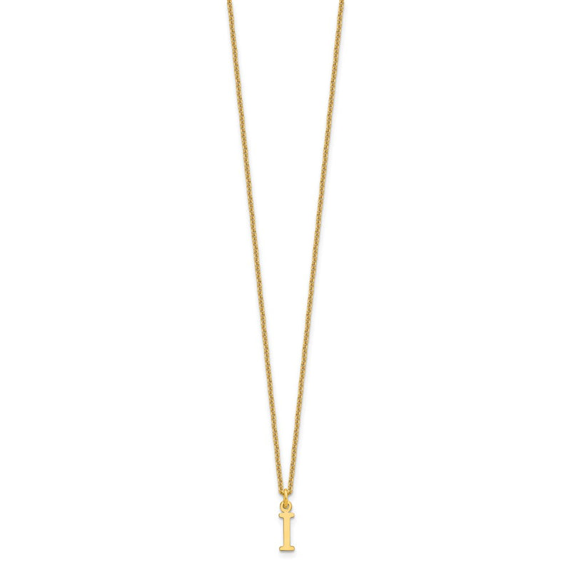 10K Yellow Gold 10Ky Cutout Letter I Initial Necklace