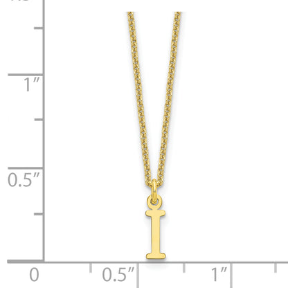10K Yellow Gold 10Ky Cutout Letter I Initial Necklace