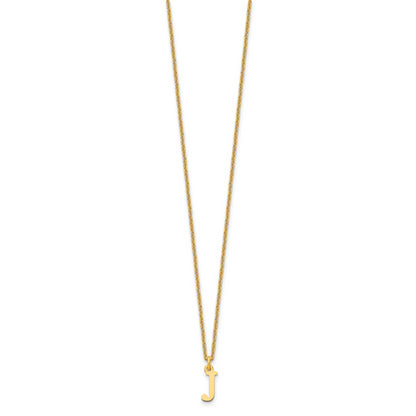 10K Yellow Gold 10Ky Cutout Letter J Initial Necklace
