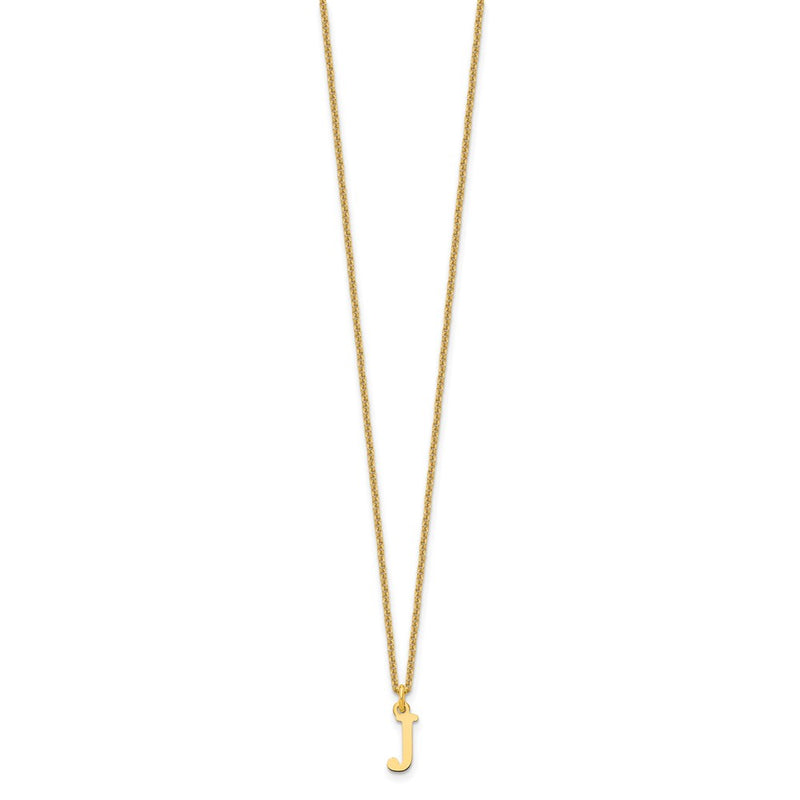 10K Yellow Gold 10Ky Cutout Letter J Initial Necklace