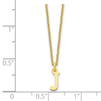 10K Yellow Gold 10Ky Cutout Letter J Initial Necklace