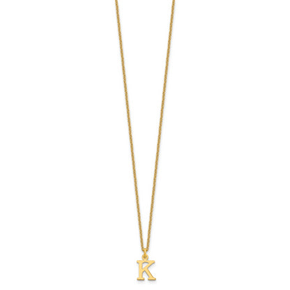 10K Yellow Gold 10Ky Cutout Letter K Initial Necklace