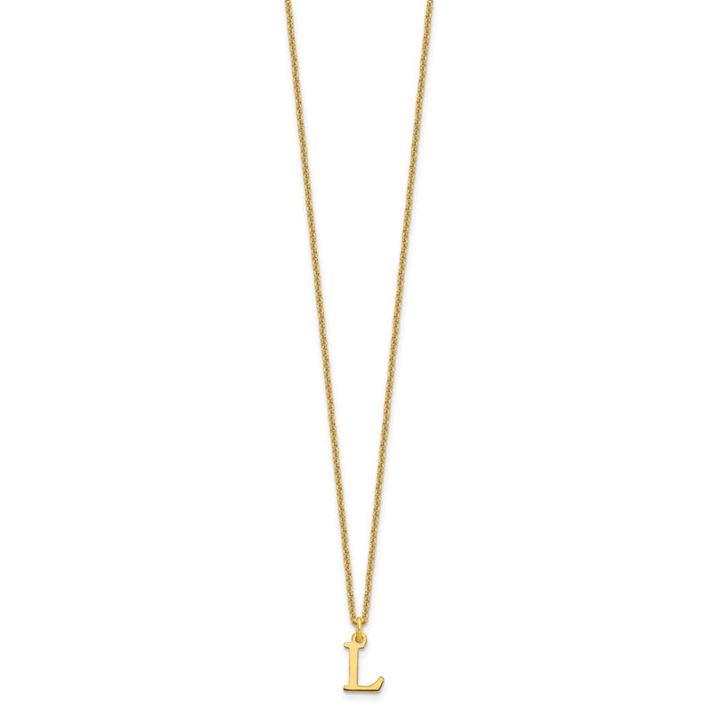 10K Yellow Gold 10Ky Cutout Letter L Initial Necklace