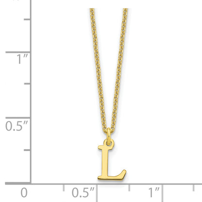 10K Yellow Gold 10Ky Cutout Letter L Initial Necklace