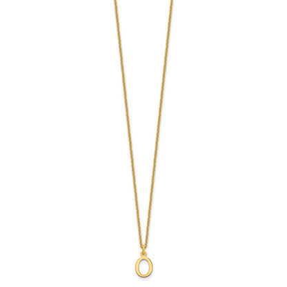 10K Yellow Gold 10Ky Cutout Letter O Initial Necklace