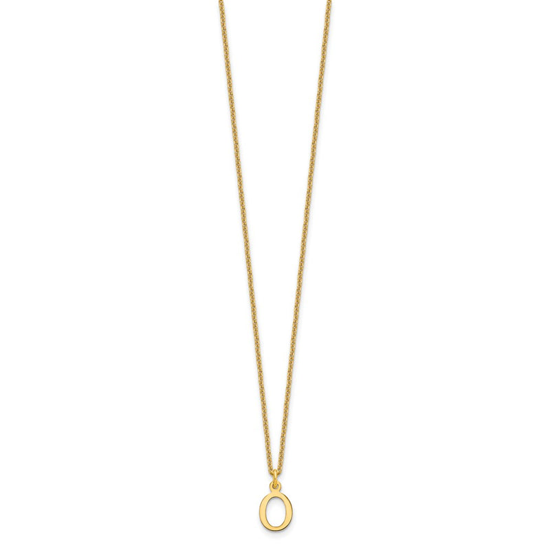10K Yellow Gold 10Ky Cutout Letter O Initial Necklace