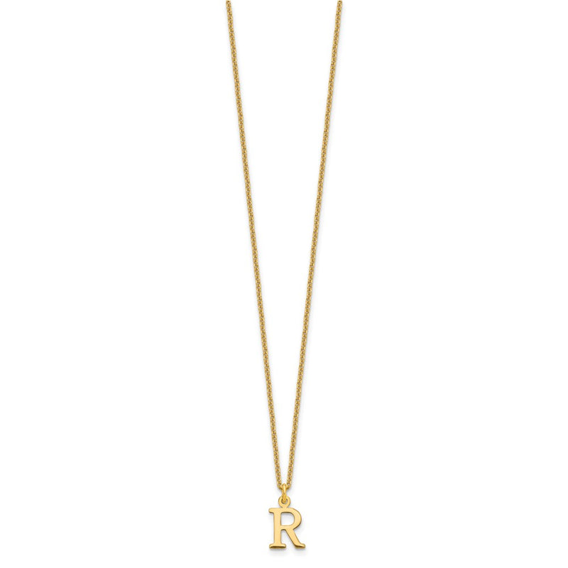 10K Yellow Gold 10Ky Cutout Letter R Initial Necklace